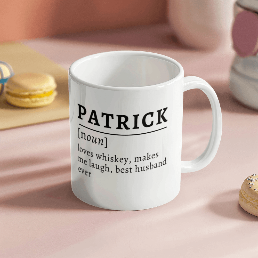 Personalized Name Definition Mug – Custom Gift for Husband, Wife, or Friend