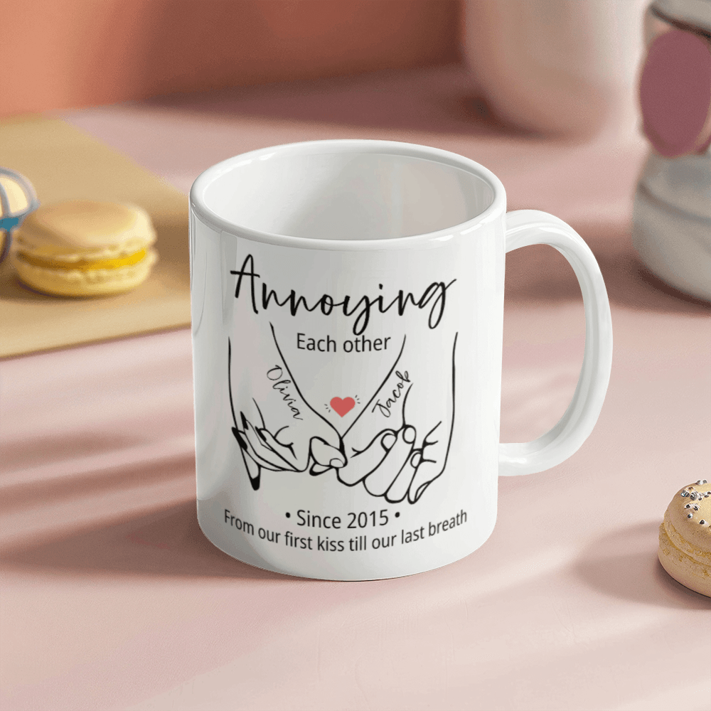 Personalized Couples Mug with Names and Anniversary Year – Perfect Anniversary or Christmas Gift