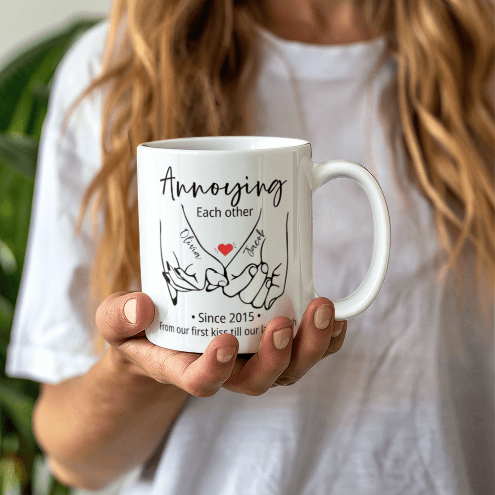 Personalized Couples Mug with Names and Anniversary Year – Perfect Anniversary or Christmas Gift