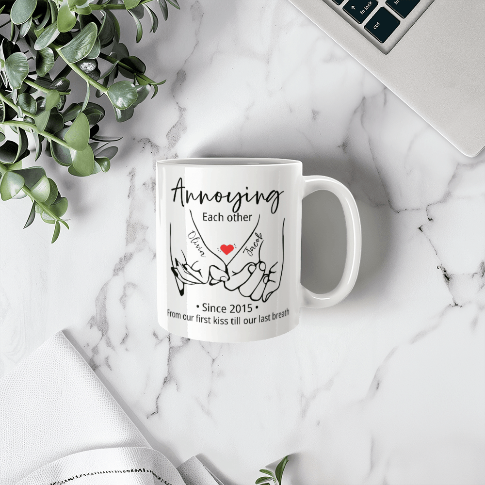 Personalized Couples Mug with Names and Anniversary Year – Perfect Anniversary or Christmas Gift