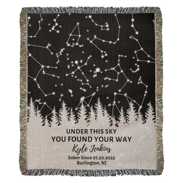 Custom Star Map By Date Sobriety Gift For Recovering Addict | Addiction Recovery | Sober Anniversary Gift | 1 Year Sober Gift