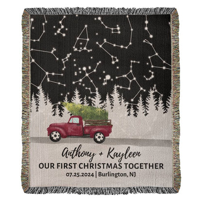 Our First Christmas Personalized Blanket | 1st Christmas Married Keepsake | Newly Wed Gift