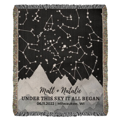 Custom Star Map By Date Gift For Wife | Gift For Husband | Cotton Anniversary Gift For Men | Couple Gifts | Second Anniversary Gift