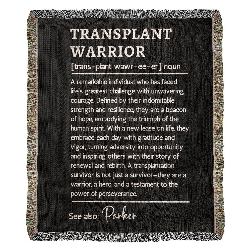 Transplant Warrior Personalized Name Blanket | Kidney Transplant Gift  Open Heart Surgery Living Kidney Donation Gift Of Life Liver Disease