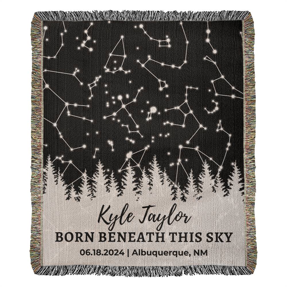 Custom Star Map By Date Birthday Gift for Him or Her Personalized Blanket