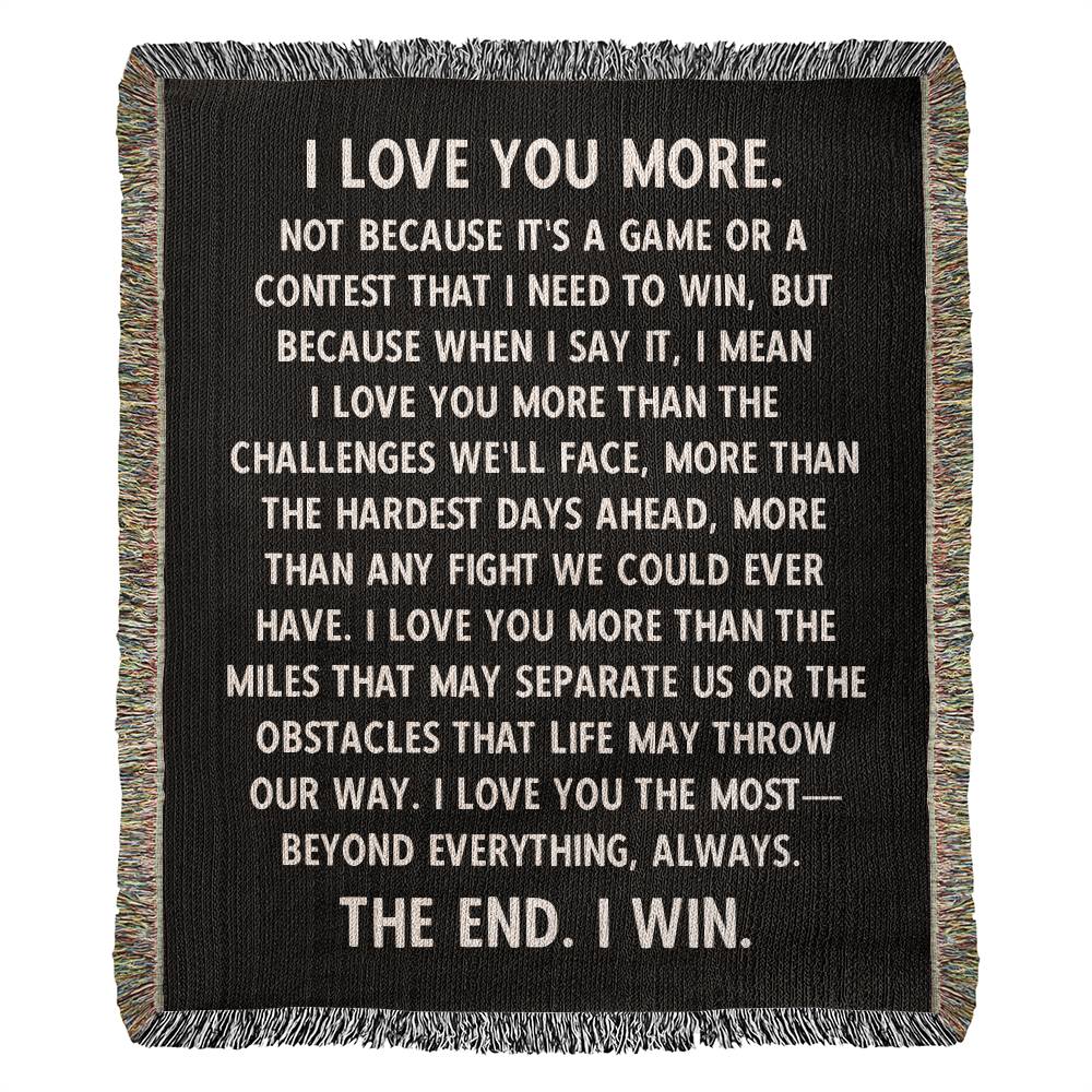 I LOVE YOU MORE Cotton Anniversary Gift Blanket For Girlfriend For Boyfriend For Wife For Husband First 2nd Anniversary Gift Valentines Gift