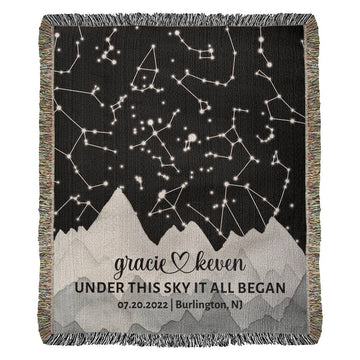 Cotton Anniversary Star Map By Date Blanket Fiance Gifts For Him Valentines Day Gift For Husband New Husband Gift Romantic Gift For Him Engagement Gift