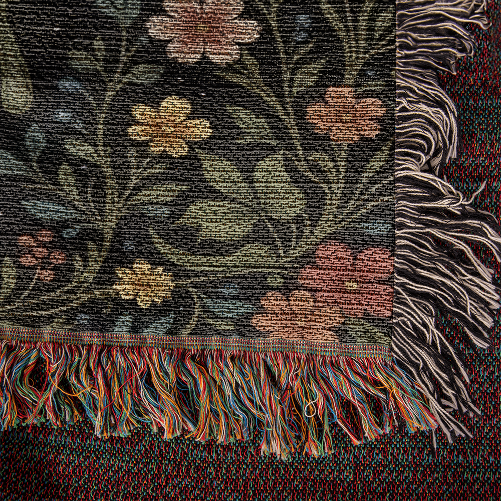 Witchy Luna Moth Blanket, Cottagecore & Dark Academia Throw, Goblincore Tapestry, Witchy Decor, Mystical Moth and Moon Lover Gift