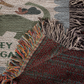 Dinosaur Personalized Throw Blanket: Woven Cotton Throw, Cute Stegosaurus Brontosaurus Triceratops, Colorful Kids Teen Bedroom, Christmas