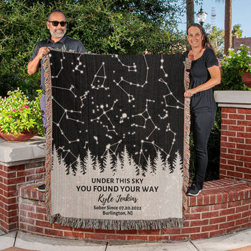 Custom Star Map By Date Sobriety Gift For Recovering Addict | Addiction Recovery | Sober Anniversary Gift | 1 Year Sober Gift