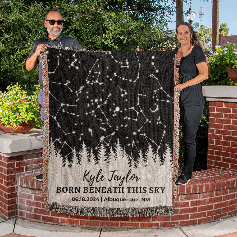 Custom Star Map By Date Birthday Gift for Him or Her Personalized Blanket