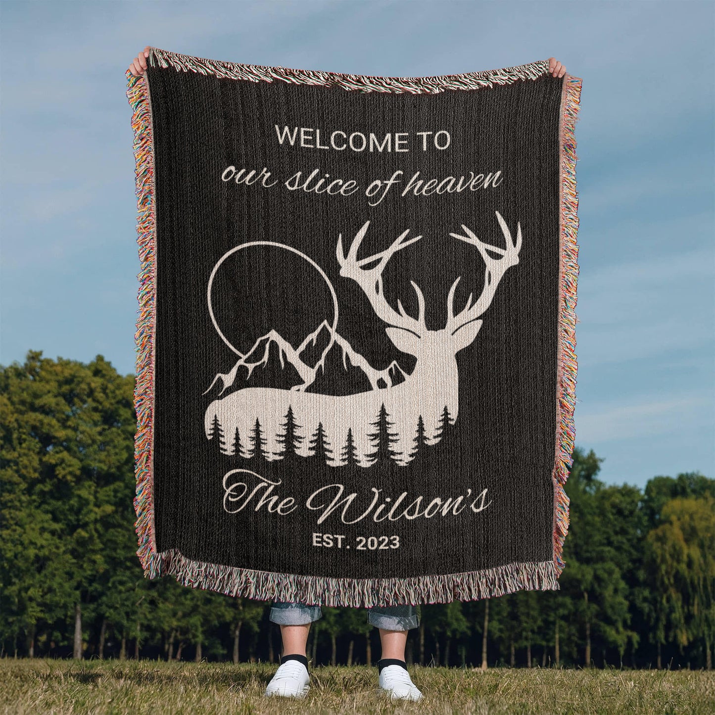 Personalized Blanket Cabin Decor | Rustic Home Decor | Hunter Gift | Hunting Decor Rustic Home Decor Anniversary Tapestry