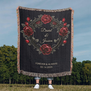 Personalized Wedding Tapestry, Personalized Last Name Gift Blanket Wedding Monogram Couple Keepsake Blanket Anniversary Mr And Mrs Initials