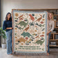 Dinosaur Personalized Throw Blanket: Woven Cotton Throw, Cute Stegosaurus Brontosaurus Triceratops, Colorful Kids Teen Bedroom, Christmas