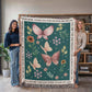 Custom Message Blanket: Personalized Gift for Mom, Woven Throw for Dad, Floral Blanket, Valentine Present, Grandparent, Wedding, Anniversary