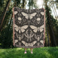 Luna Moths Throw Blanket | 100% Cotton | Jacquard Blanket with Fringed Edge | Tapestry | Woven in the USA