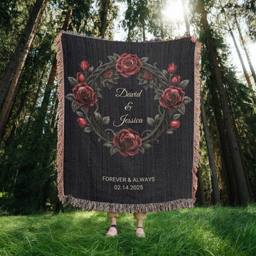 Personalized Wedding Tapestry, Personalized Last Name Gift Blanket Wedding Monogram Couple Keepsake Blanket Anniversary Mr And Mrs Initials