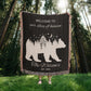 Personalized Bear Forest Blanket Romantic Hunter Gift for Him | Rustic Cabin Decor Valentine's Day Gift for Husband Boyfriend Anniversary Wedding Keepsake