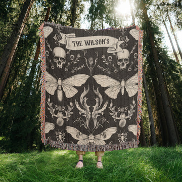 Personalized Gothic Couple Blanket - Dark Romance Anniversary Gift - Gothic Wedding Decor - Gothic Home Decor - Spooky Gift for Him/Her