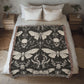 Luna Moths Throw Blanket | 100% Cotton | Jacquard Blanket with Fringed Edge | Tapestry | Woven in the USA