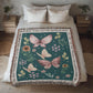 Custom Message Blanket: Personalized Gift for Mom, Woven Throw for Dad, Floral Blanket, Valentine Present, Grandparent, Wedding, Anniversary