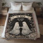 Custom Ghost Couple Personalized Wedding Blanket Spooky Halloween Tapestry Woven Ghost Gifts His & Hers Anniversary Gifts