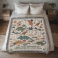 Dinosaur Personalized Throw Blanket: Woven Cotton Throw, Cute Stegosaurus Brontosaurus Triceratops, Colorful Kids Teen Bedroom, Christmas