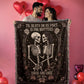 New Custom Couple Personalized Skeleton Woven Blanket For Couples Custom Goth Spooky Halloween Gifts Skeletons Valentine's Day