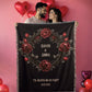 Personalized Gothic Wedding Tapestry Custom Last Name Gift Blanket Wedding Monogram Couple Keepsake Blanket Anniversary Mr and Mrs Initials
