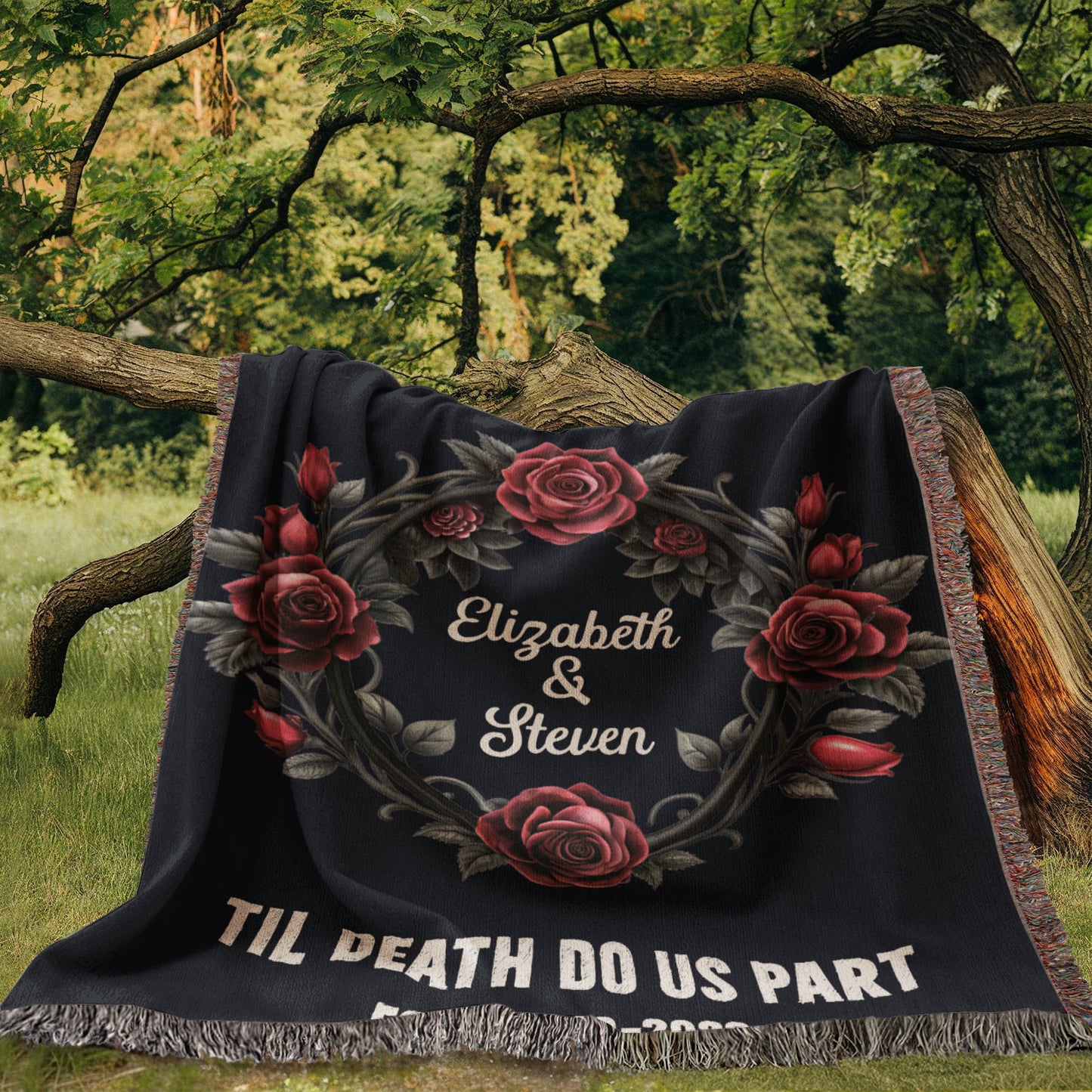 Personalized Wedding Tapestry | Custom Last Name Gift Blanket Wedding Monogram Couple Keepsake Blanket Anniversary Mr And Mrs Initials