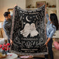 Custom Ghost Couple Personalized Wedding Blanket Spooky Halloween Tapestry Woven Ghost Gifts His & Hers Anniversary Gifts Valentine's Day