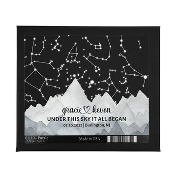 Personalized Star Map Puzzle Paper Anniversary Gift, Wedding Gift for Couple, Unique Couples Gifts for Husband or Wife