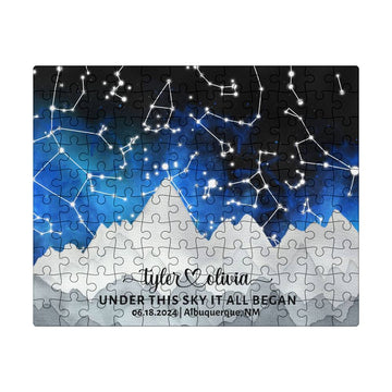 Custom Star Map by Date, Star Map Puzzle, Personalized Constellation Map, Night Sky by Date, Engagement Gift for Him and Her