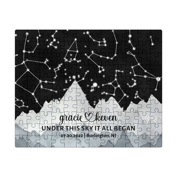 Personalized Star Map Puzzle Paper Anniversary Gift, Wedding Gift for Couple, Unique Couples Gifts for Husband or Wife