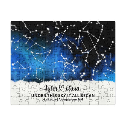 Custom Star Map Anniversary Personalized Puzzle, Night Sky By Date Christmas Gift For Him, Wedding Gift, Newlywed Gift for Couple