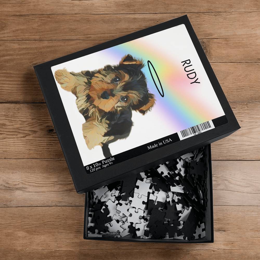 Rainbow Bridge Pet Personalized Puzzle | Rainbow-Bridge Gifts Cat Loss Gift, Dog Memorial Gift, Pet Loss Gift, Pet Keepsake