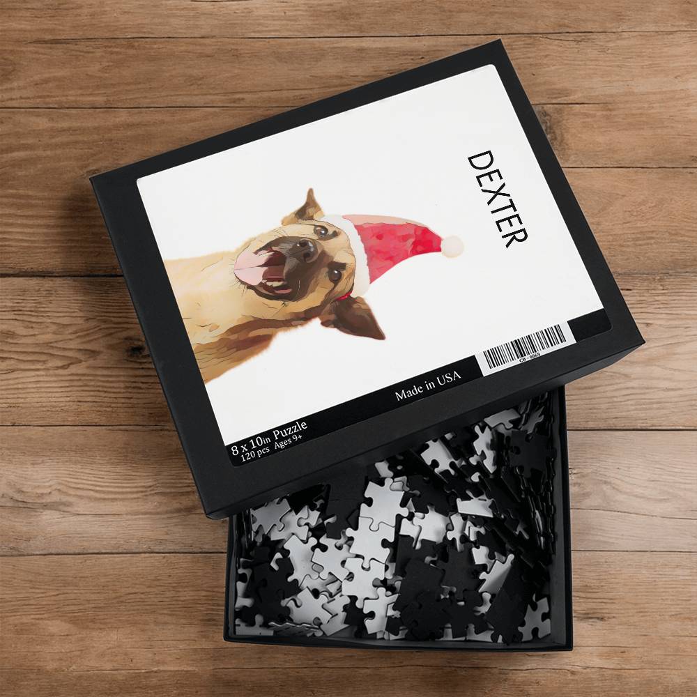 Pet Illustration Personalized Puzzle  Christmas Gift for Dog Lover | Cat Portrait Dog Owner Christmas Gift