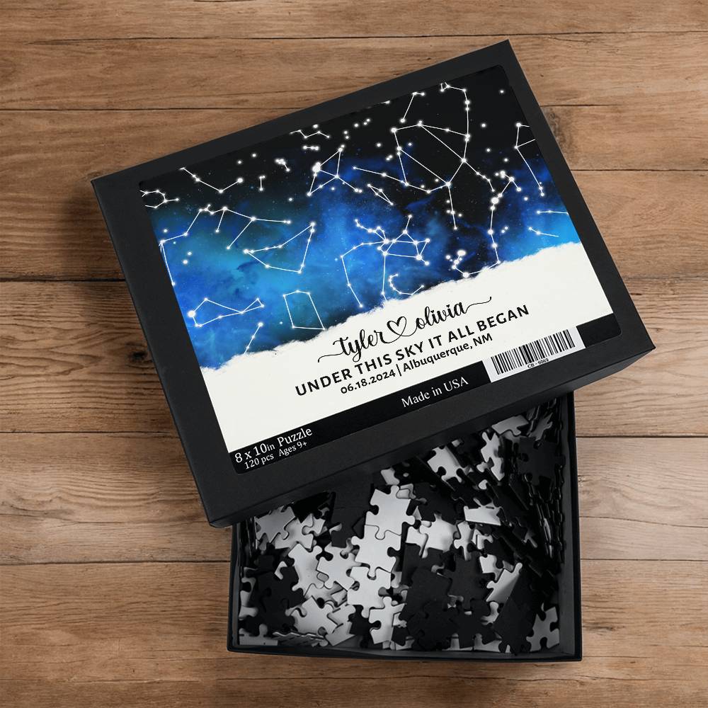 Custom Star Map Anniversary Personalized Puzzle, Night Sky By Date Christmas Gift For Him, Wedding Gift, Newlywed Gift for Couple