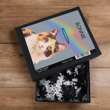 Rainbow Bridge Pet Personalized Puzzle | Rainbow-Bridge Gifts Cat Loss Gift, Dog Memorial Gift, Pet Loss Gift, Pet Keepsake