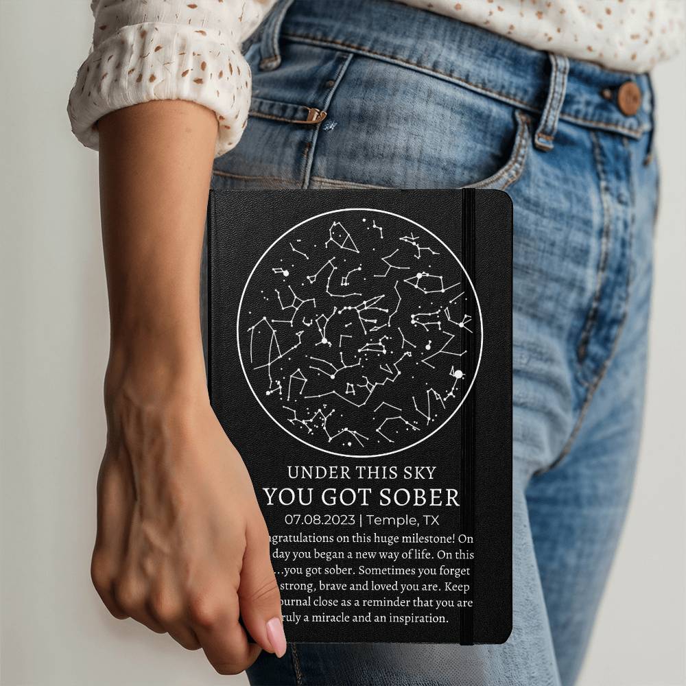 Personalized Star Map By Date Sober Anniversary Journal