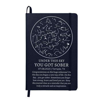 Personalized Star Map By Date Sober Anniversary Journal