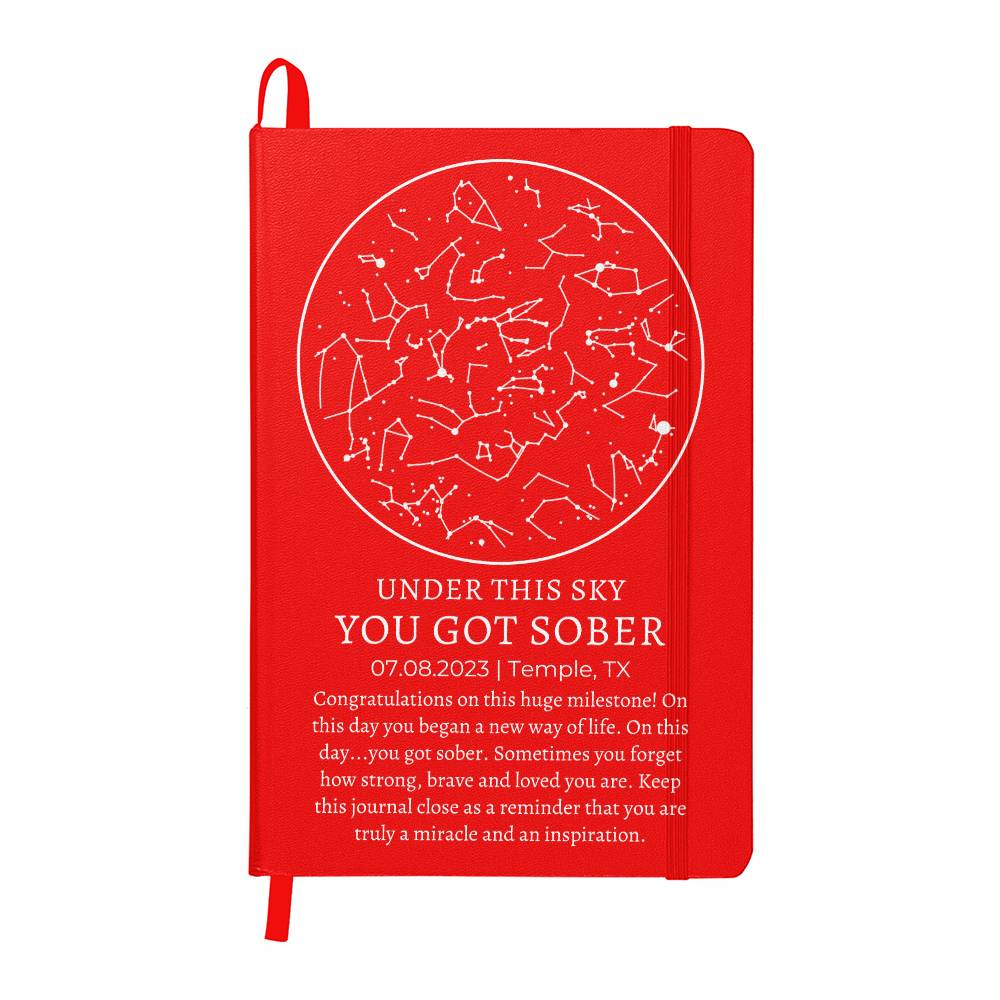 Personalized Star Map By Date Sober Anniversary Journal