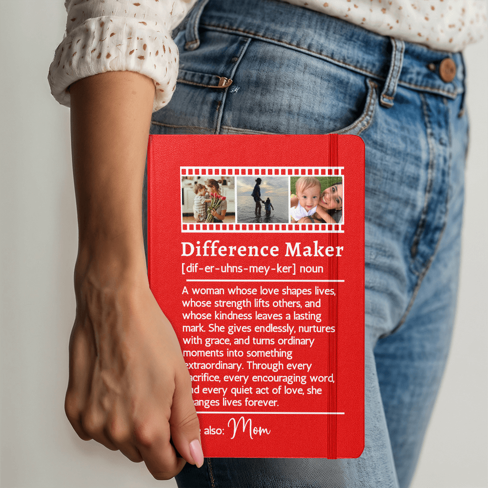 Personalized Photo Difference Maker Journal - Mother Gifts - Gift for Mom - Mom Gift from Daughter - Mother's Day Gift - Best Mom - Mom Christmas Gift