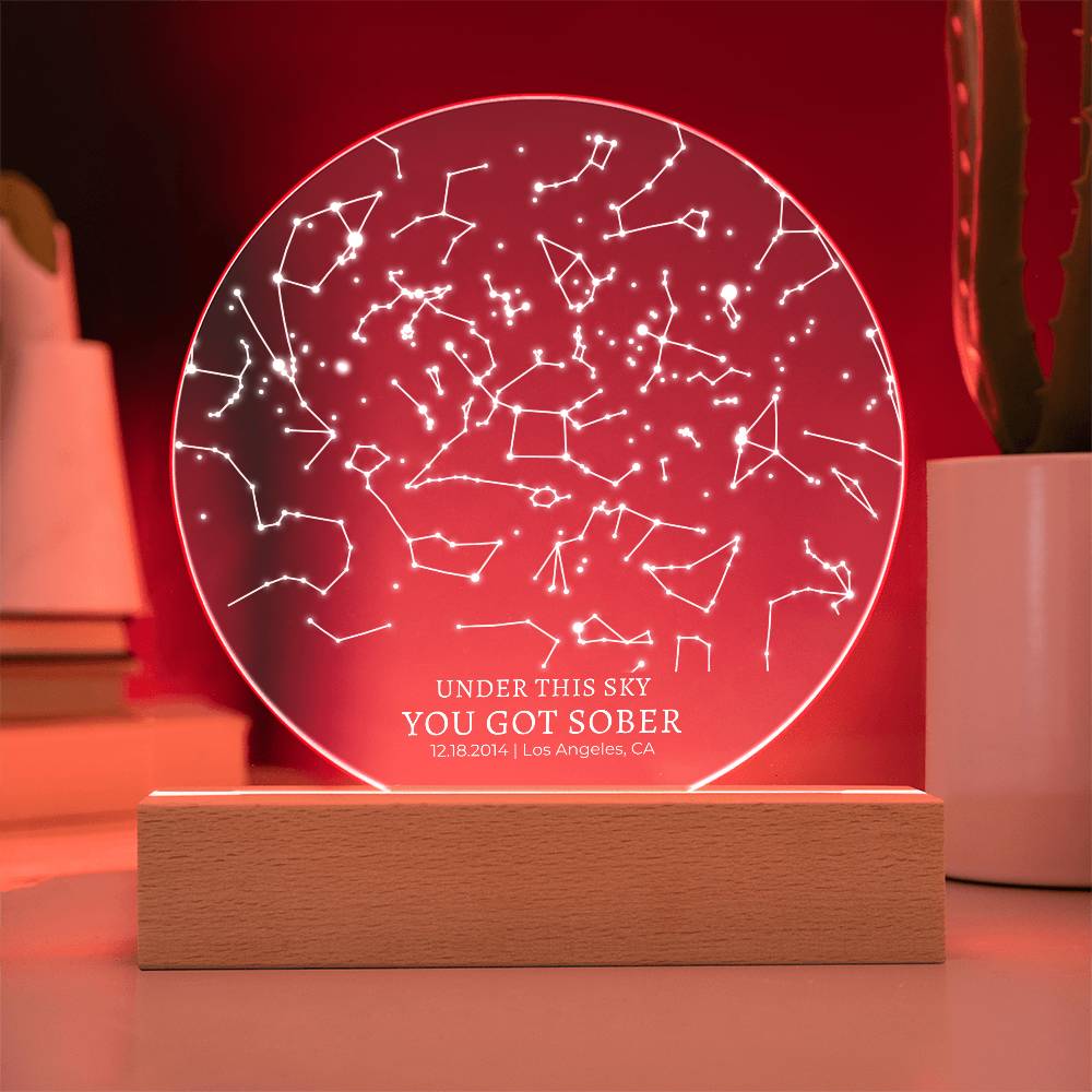 Sobriety Date Custom Star Map Sobriety Gift For Him For Her Recovery Gift Addiction Recovery 1 Year Sober Gift Sober Anniversary Gift Women