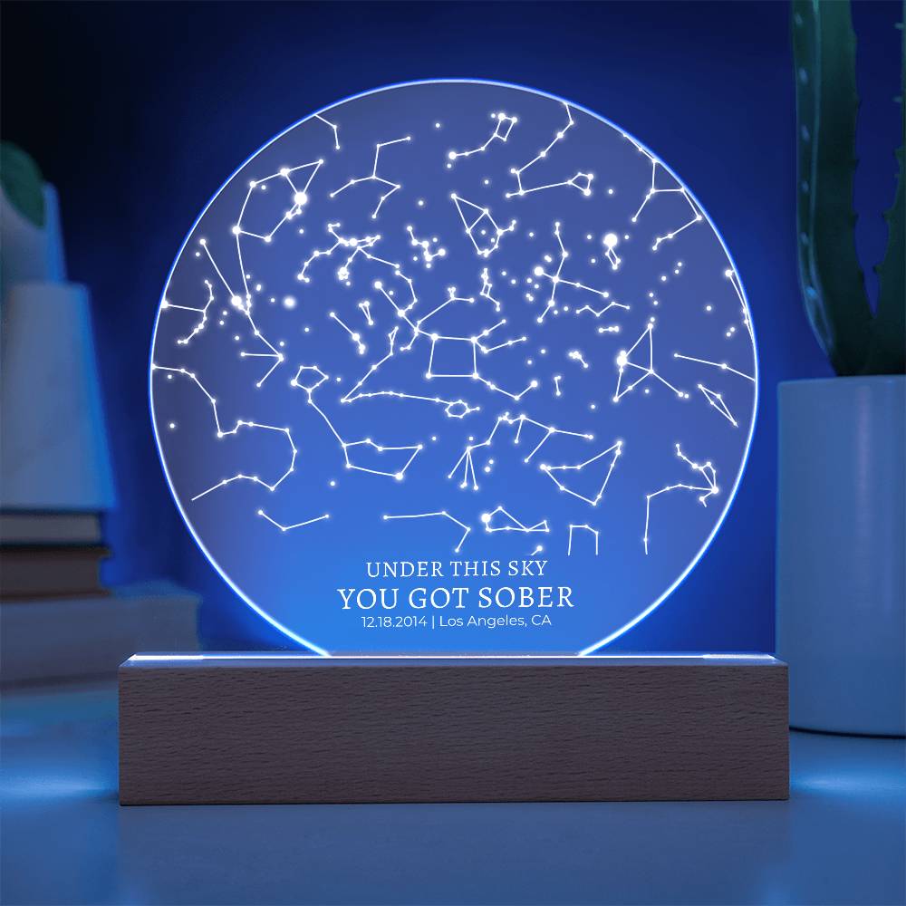 Sobriety Date Custom Star Map Sobriety Gift For Him For Her Recovery Gift Addiction Recovery 1 Year Sober Gift Sober Anniversary Gift Women