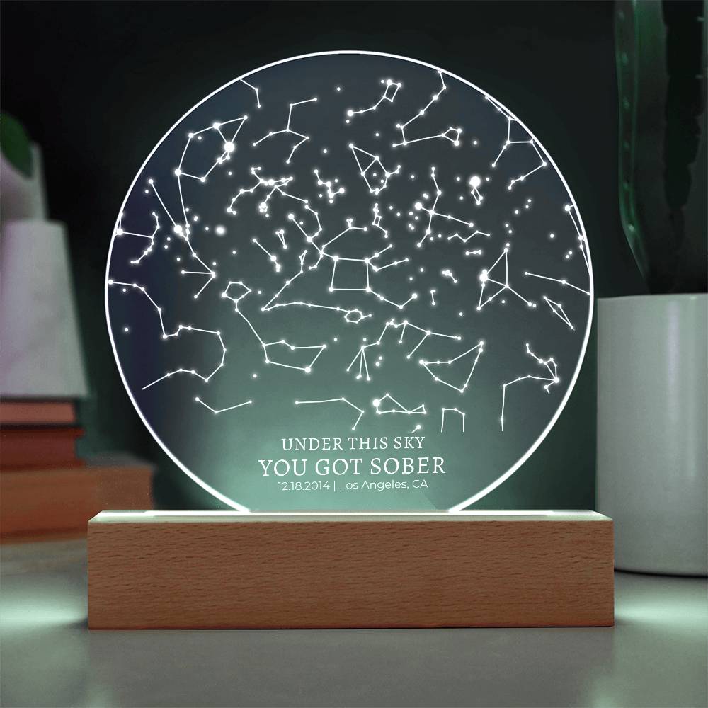 Sobriety Date Custom Star Map Sobriety Gift For Him For Her Recovery Gift Addiction Recovery 1 Year Sober Gift Sober Anniversary Gift Women