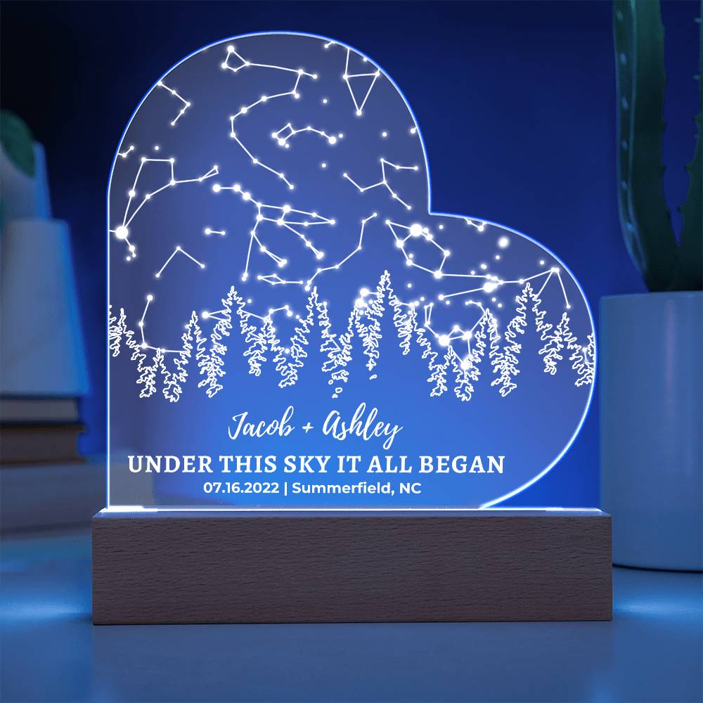 Personalized Star Map LED Light - Romantic Anniversary Gift for Nature Lovers - Custom Night Sky Wedding Keepsake - Christmas Gift for Her