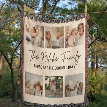 Personalized These Are The Good Old Days Photo Blanket Inspirational Family Gift Happy Positive Quote Motivational Home Decor Gift for Her Him