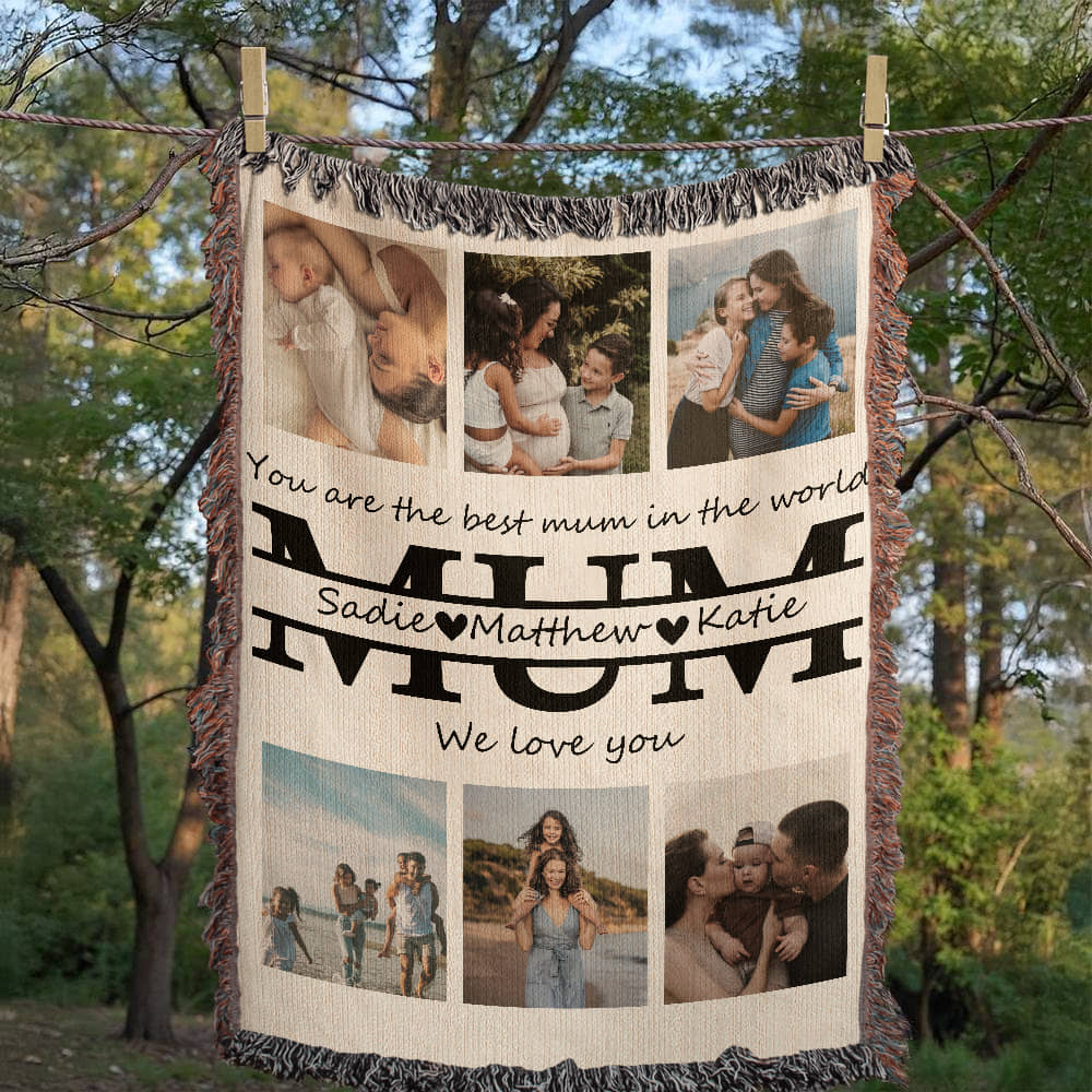 Personalized Photo Blanket Gift for Mum or Mom - Mother Gifts - Mom Gift from Daughter - Mother's Day Gift - Best Mom - Mom Christmas Gift