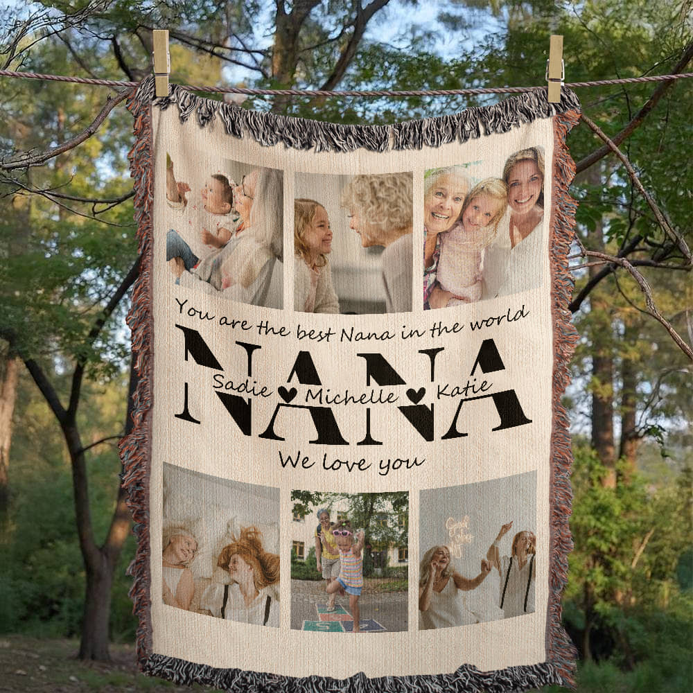 Personalized Grammy Photo Collage, Nana Photo Blanket, Customized Grandma Gift, Mother's Day Photo Collage, Custom Photo Collage Grandma Gifts